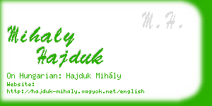 mihaly hajduk business card